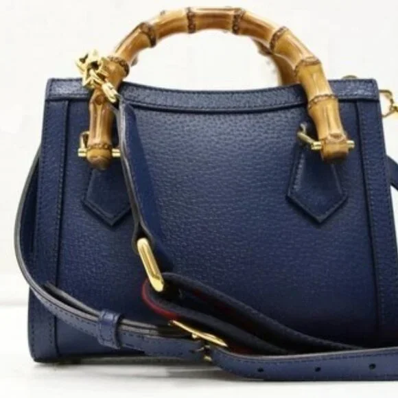 GUCCI Diana NM Bamboo Handle Tote Leather Mini - Blue - Picture 7 of 13